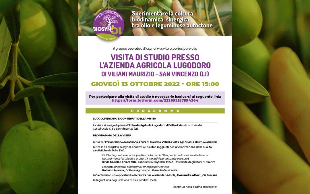 Visita di studio all’Azienda Agricola Lugodoro di San Vincenzo (LI) per Biosynol